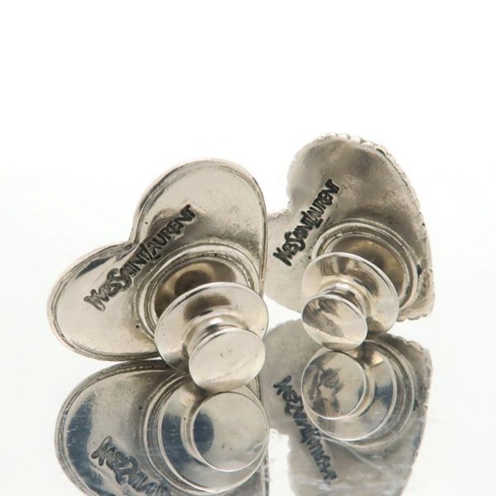 Yves Saint Laurent Pin Brooch 2 Pieces Tuck Pin Steampunk Heart Face Silver - Picture 4 of 9